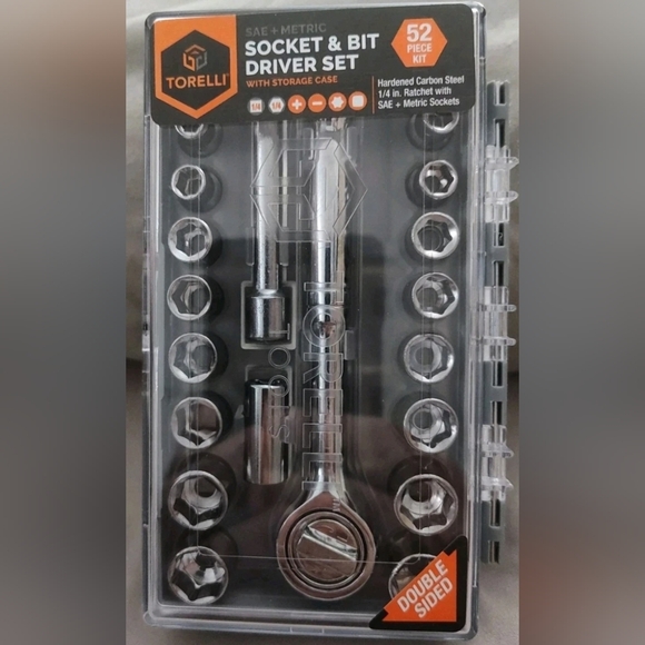 TORELLI Socket & Bit Driver Set 52 Piece Kit With Double Sided Storage Case New - Picture 1 of 3